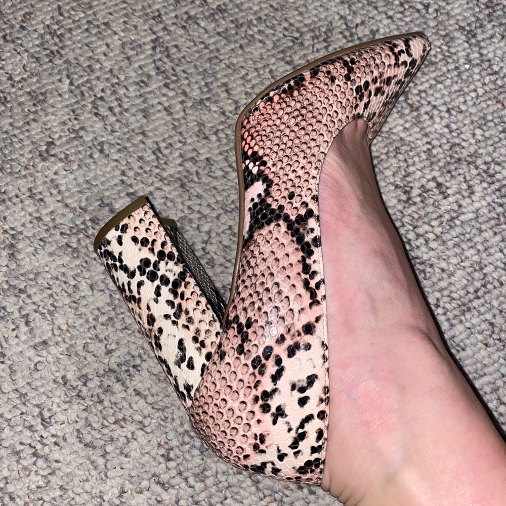 pink snakeskin heels